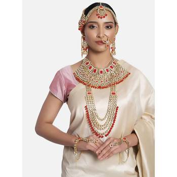 Red Indian Kundan Jewellery Set for Women 3
