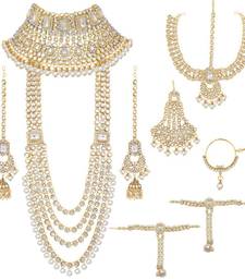 Traditional Ethnic Indian White Kundan Dulhan Bridal Jewellery Set for Women