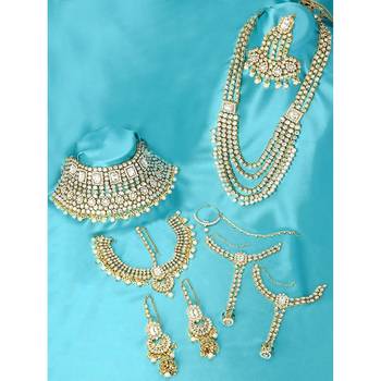 Traditional Ethnic Indian White Kundan Dulhan Bridal Jewellery Set for Women 2