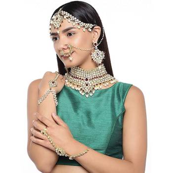 Traditional Kundan Ethnic Bridal Jewellery Set for Women  2