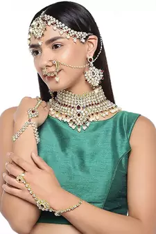 Traditional Kundan Ethnic Bridal Jewellery Set for Women 