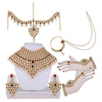 Traditional Kundan Ethnic Bridal Jewellery Set for Women  3