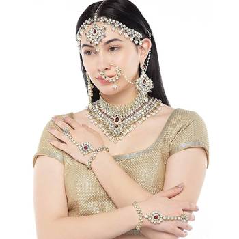 Traditional Kundan Ethnic Bridal Jewellery Set for Women  2