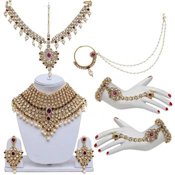 Traditional Kundan Ethnic Bridal Jewellery Set for Women  3