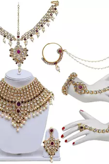Traditional Kundan Ethnic Bridal Jewellery Set for Women 