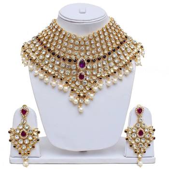 Traditional Kundan Ethnic Bridal Jewellery Set for Women  4