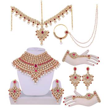 Traditional Kundan Ethnic Bridal Jewellery Set for Women  2