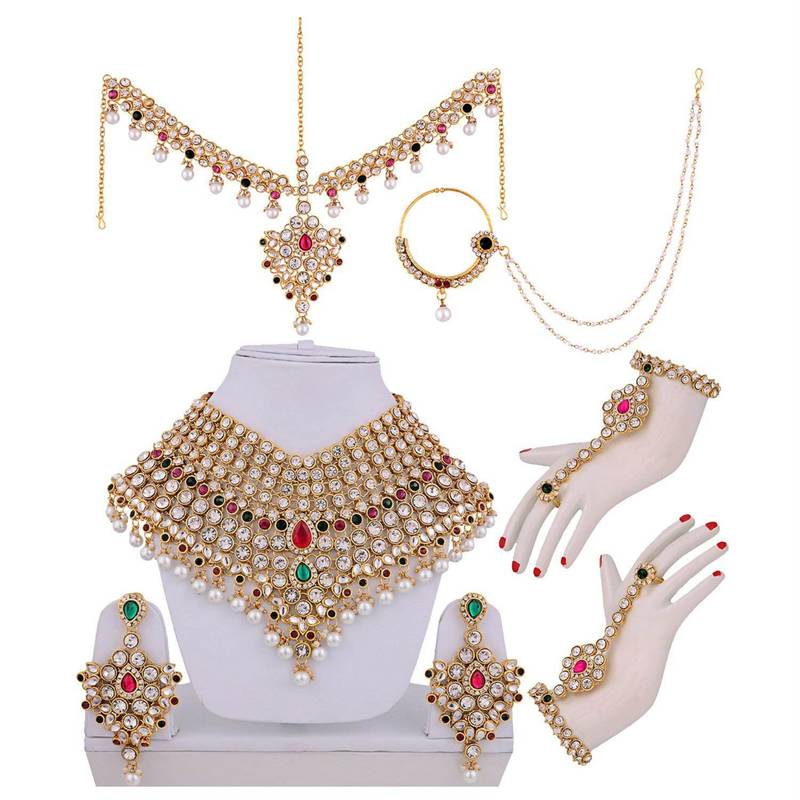Traditional Kundan Ethnic Bridal Jewellery Set for Women 