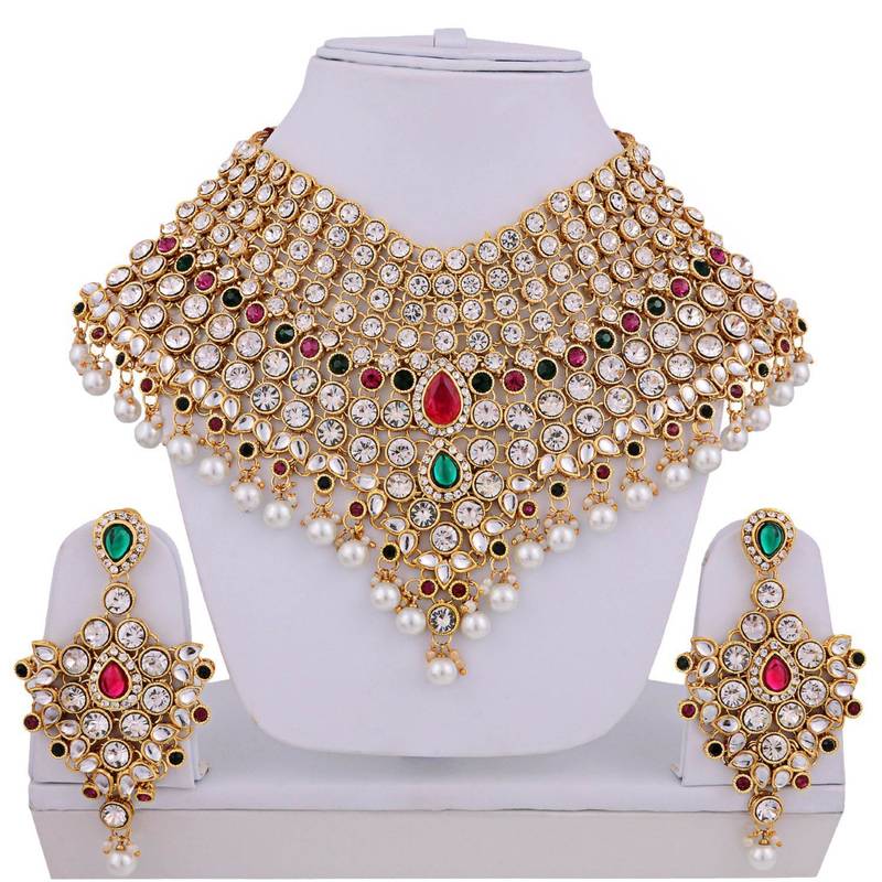 Traditional Kundan Ethnic Bridal Jewellery Set for Women 