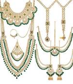 Traditional Handcrafted Faux Kundan & Emerald Stone Studded Bridal Jewellery Set For Women 
