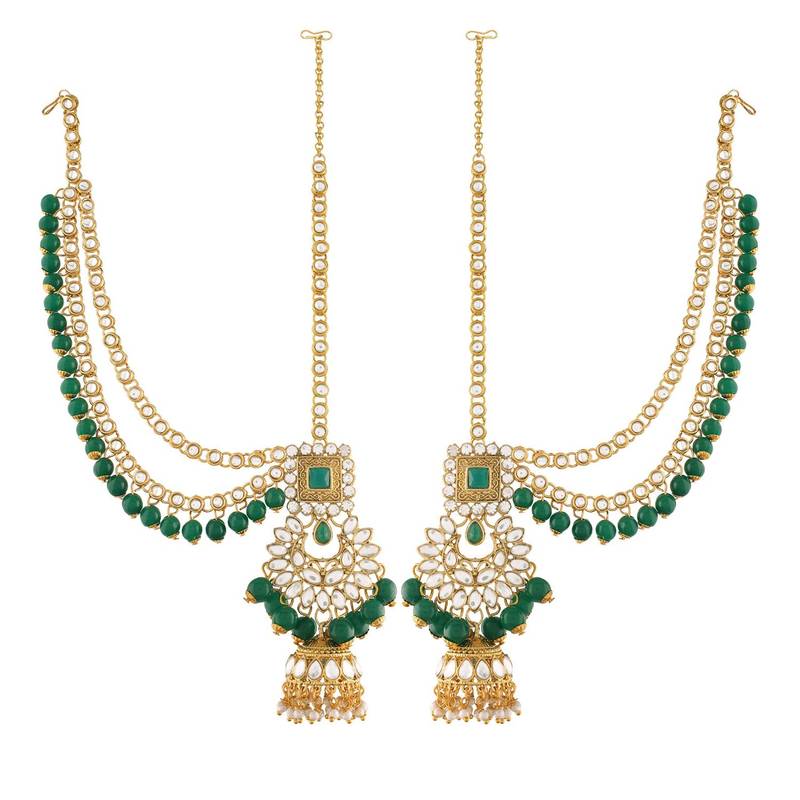 Traditional Handcrafted Faux Kundan & Emerald Stone Studded Bridal Jewellery Set For Women 