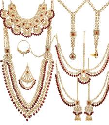 Traditional Handcrafted Faux Kundan & Ruby Stone Studded Bridal Jewellery Set For Women 