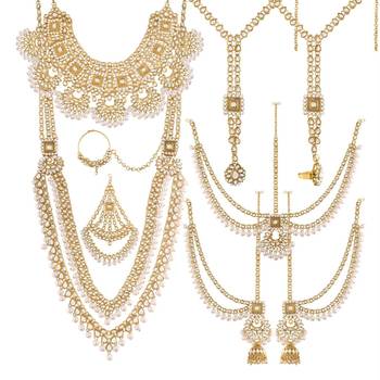 Traditional Handcrafted Faux Kundan & Stone Studded Bridal Jewellery Set For Women  1