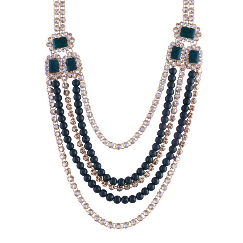 Traditional Handcrafted Faux Kundan & Stone Studded Bridal Jewellery Set For Women (BLP030G)