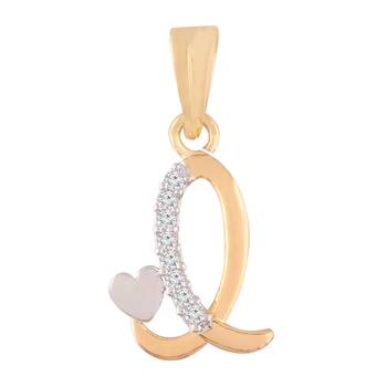 Valentines Collection I' Alphabet Pendant with heart For Men & Women C00I 1