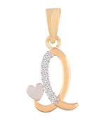 Valentines Collection I' Alphabet Pendant with heart For Men & Women C00I
