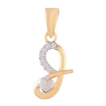 Valentines Collection J' Alphabet Pendant with heart For Men & Women C00J 1