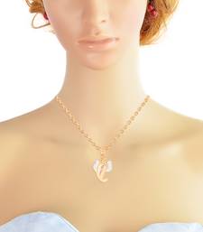 Gold & RHODIUM Plated Ganesha Pendant with Chain For Women 