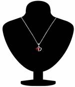 Valentine's Special RHODIUM Plated Red Crystal Heart Pendant for Women 