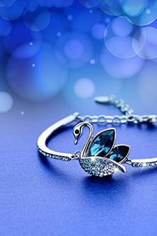 Sparkling Blue AAA Swiss Cubic Zirconia RHODIUM Plated Bracelet for Women/Girls 