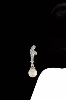 Rhodium Plated Glittering American Diamond CZ Zircon Chain Pendent Necklace Set for Women & Girls 