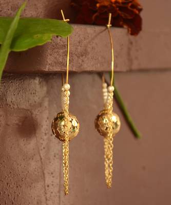 Multi layered chain and pearl Earrings 3