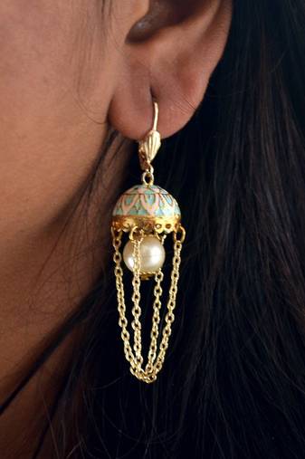 Moon under the Jhumki Earrings