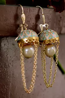 Moon under the Jhumki Earrings