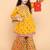 Yellow printed cotton girls-top-bottom