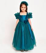 Jelly Jones  Sparkle Bow Gown with Hair Band -Green