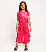 Jelly Jones Top with frill Plazo-Pink