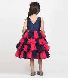 Jelly Jones Pink & Navy Sequance Flared dress