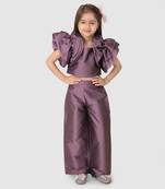 Lavendar flower sleeve top&Pant