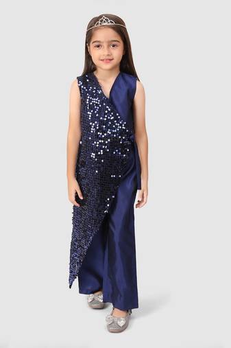 Navy sequance Top&pant