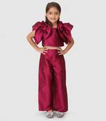 Plum flower sleeve top&Pant