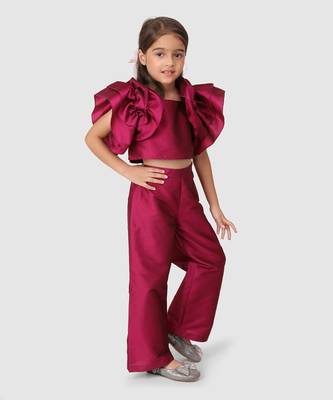 Plum flower sleeve top&Pant 4