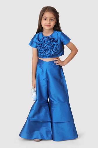 Royal Blue flower top & Plazoo