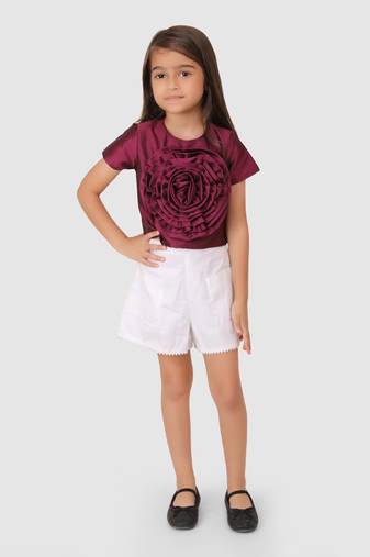 Wine Flower top & shorts