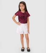 Wine Flower top & shorts