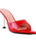 Red High Heel Croc Slides