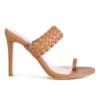 Woven Strap Toe Ring Sandals in Tan 2