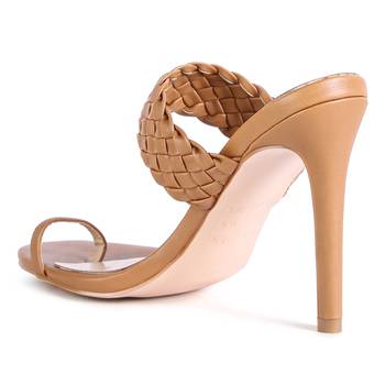 Woven Strap Toe Ring Sandals in Tan 3