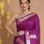 Purple Silk Handwoven Saree With Zari Woven Floral Designs And Motifs