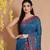 Cobalt Blue Cotton Saree With Woven Jamdani Designs
