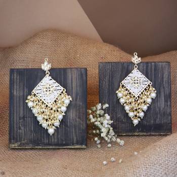 Kundan Pearl Dangle Earrings for Women  1