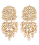 Kundan Pearl & Beades Studded Dangle Earrings for Women 