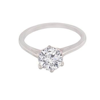 CZ Rhodium Plated Adjustable Finger Ring 1