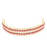 Traditional Pink Pearl & Kundan Studded Choker Necklace Jewellery Set For Women/Girls 