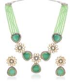 Traditional Kundan & Stone Studded Onyx Crystal Beads Necklace Jewellery Set For Women 