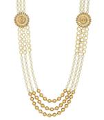 Traditional Dulha Moti Mala with Stone Kundan Maharaja Haar/Groom Necklace For Men 